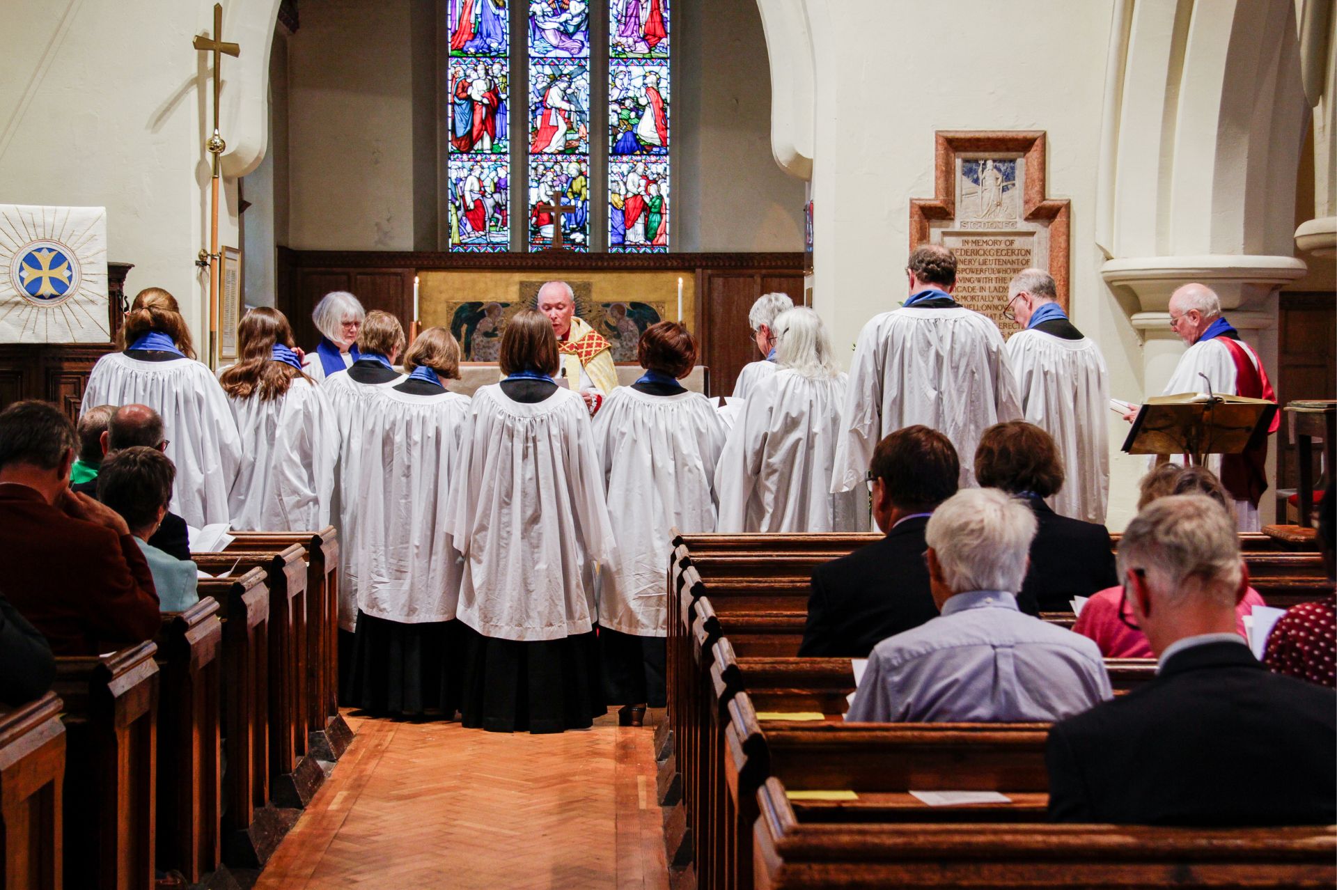 The LLMs stood at the front of the church being licensed by Bishop Paul Davies