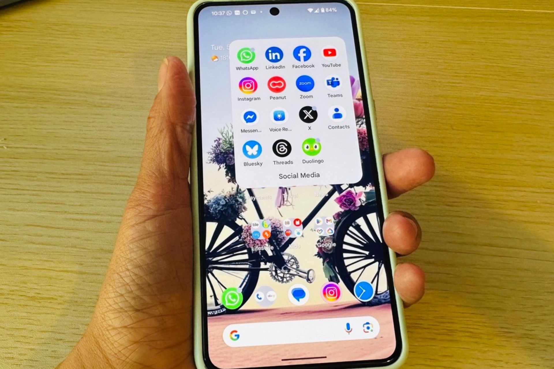 Twitter account on mobile phone