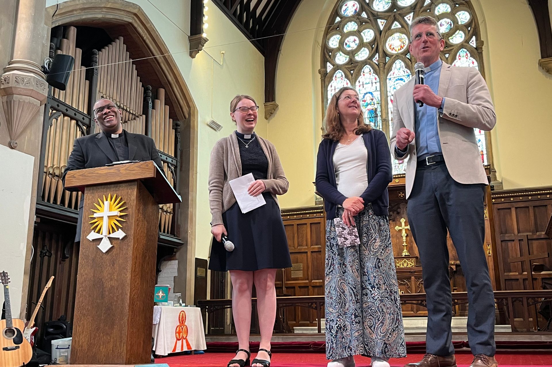 George and Jane Newton being interviewed by Dean Pusey and Gabrielle Clarke